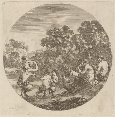 Satyry i Faun. autorstwa Stefano della Bella