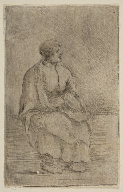 Siedzący duchowny, ca. 1662. autorstwa Stefano della Bella