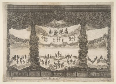 Szósta scena, niebiosa, z Wesela bogów Le nozze degli Dei, 1637. autorstwa Stefano della Bella
