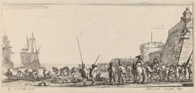 Żołnierze nadzorujący załadunek, 1644. autorstwa Stefano della Bella