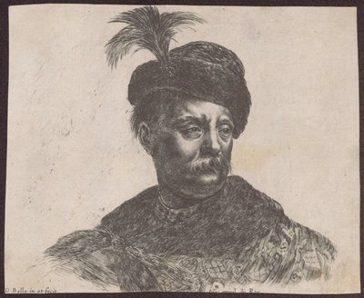 Studium polskiego szlachcica ujętego w popiersiu, z cyklu „Principii del disegno” autorstwa Stefano della Bella
