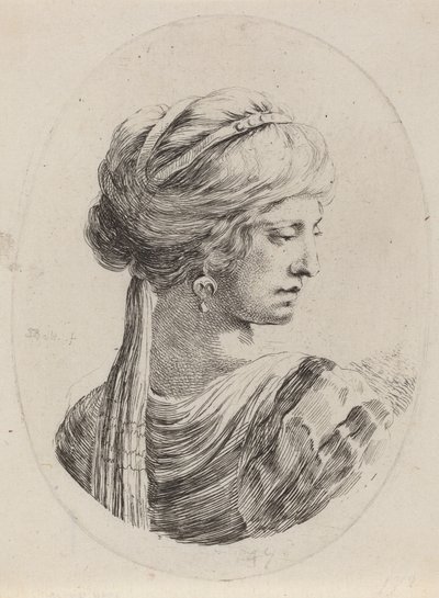 Sułtanka w zawoalowanym turbanie, widziana z tyłu, 16491650. autorstwa Stefano della Bella