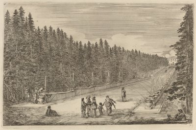 Aleja Fontann, prawdopodobnie 1653. autorstwa Stefano della Bella