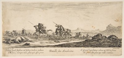 Bitwa Amalekitów, ca. 1645-52. autorstwa Stefano della Bella
