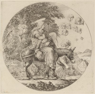 Ucieczka do Egiptu, prawdopodobnie 1662. autorstwa Stefano della Bella