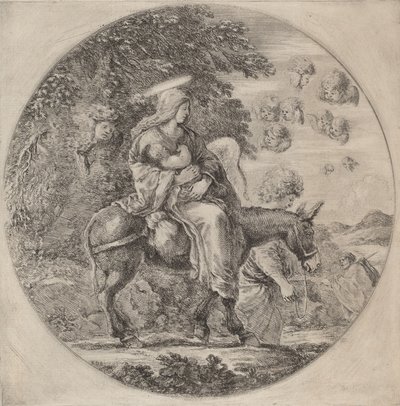 Ucieczka do Egiptu, prawdopodobnie 1662. autorstwa Stefano della Bella