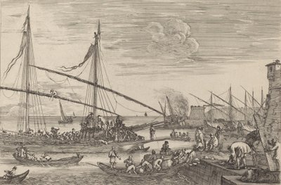 Fortyfikacje w Livorno, prawdopodobnie ok. 16541655. autorstwa Stefano della Bella