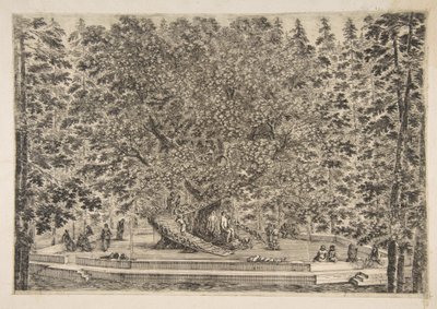 Domek na drzewie w Pratolino, ca. 1653. autorstwa Stefano della Bella