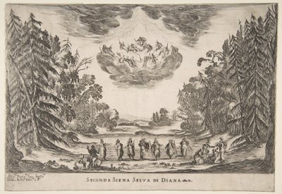 Wesele bogów: scena druga, Diana, 1637. autorstwa Stefano della Bella