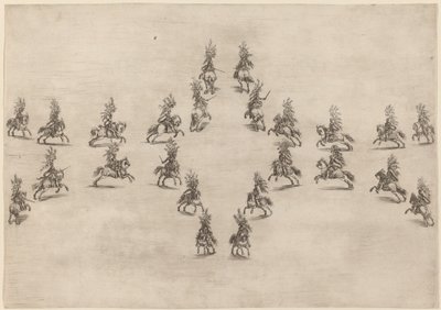 Dwudziestu czterech kawalerzystów w owalu, 1652. autorstwa Stefano della Bella