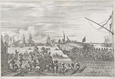 Wypłynięcie statku kuchennego w porcie Livorno Port w Livorno (tytuł serii) Vues de port de Livourne (tytuł serii) autorstwa Stefano della Bella