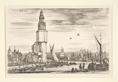 Widok Amsterdamu, z serii Widoki portów morskich autorstwa Stefano della Bella