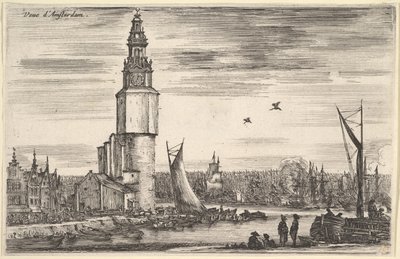 Widok Amsterdamu, z serii „Widoki portów morskich” autorstwa Stefano della Bella