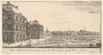 Widok Luksemburga od strony ogrodu Palais dOrleans, z różnych widoków..., 1649-51. autorstwa Stefano della Bella