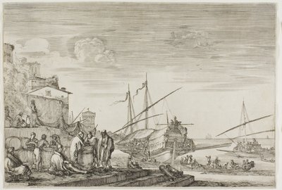 Widoki na port w Livorno: domy z widokiem na port autorstwa Stefano della Bella