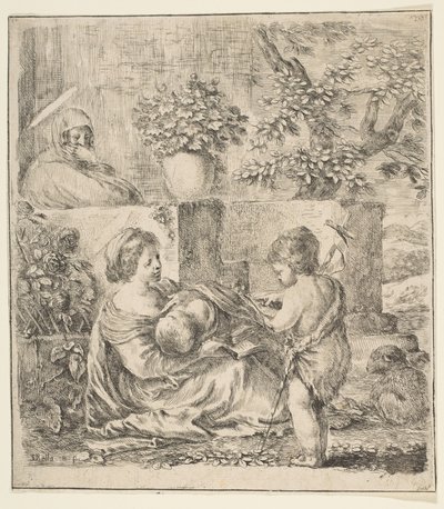 Dziewica z Dzieciątkiem ze św. Janem Chrzcicielem i św. 1641. autorstwa Stefano della Bella