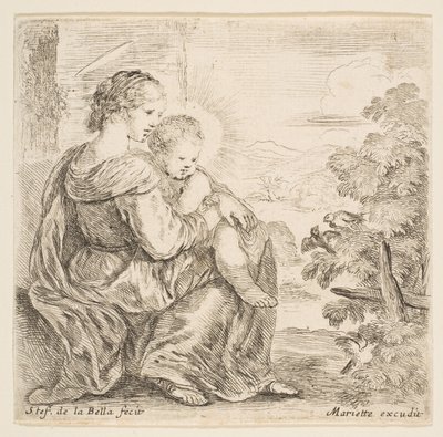 Dziewica i Dzieciątko Jezus, 1641. autorstwa Stefano della Bella