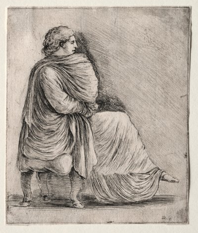 Kobieta siedząca na stołku, ok. 1930 r. 1620-1630. autorstwa Stefano della Bella
