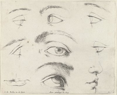 Siedem oczu, dwie usta i nos Podstawy rysowania (tytuł serii) I principii del disegno (tytuł serii) autorstwa Stefano della Bella