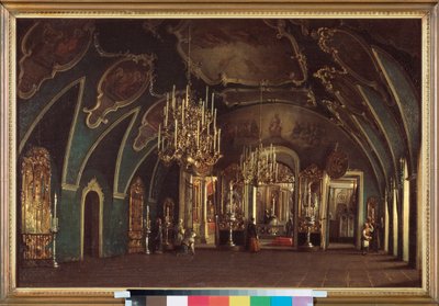 W kościele św. Aleksego z klasztoru Chudov na Kremlu moskiewskim - Obraz Stepana Michajłowicza Szuchwostowa (1821-1908), olej na płótnie autorstwa Stepan Mikhailovich Shukhvostov
