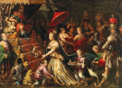 Król Salomon otrzymuje królową Saby, ok. 1640-1645. autorstwa Stephan Kessler