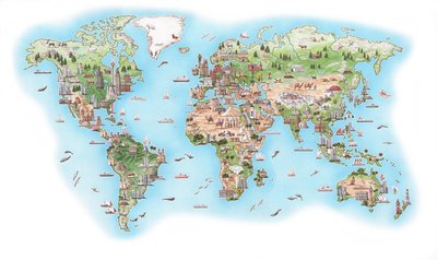 Obrazkowy atlas świata (narysowany w 1998 r.) autorstwa Stephen Conlin