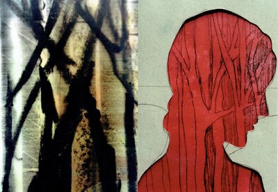La Foret VIII, 2017 (monoprint i kolaż zdjęć) autorstwa Stephen Dow