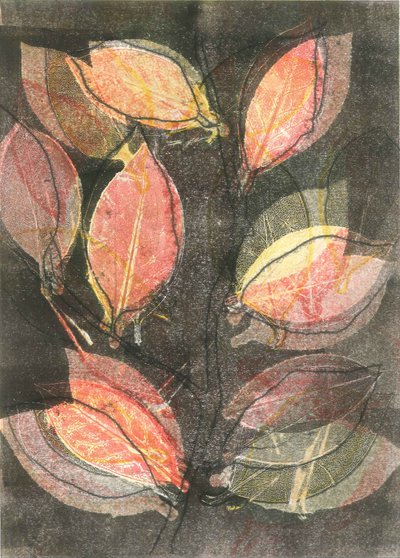 Midnight Garden V, 2015 (monoprint na papierze) autorstwa Stephen Dow