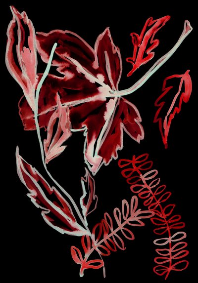Flora nocna I, 2018 (cyfrowy) autorstwa Stephen Dow