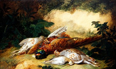 Martwa natura z martwej gry w pejzażu (olej na płótnie) autorstwa Stephen Elmer