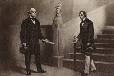 Gladstone i Disraeli, Beaconsfield (fotograwiura) autorstwa Stephen James (after) Ferris