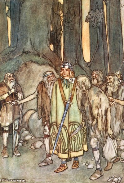 „A tej nocy w samotnej chacie było ucztowanie i radość”, ok. 1910 r. autorstwa Stephen Reid