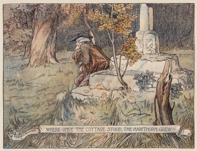 Ilustracja do The Deserted Village autorstwa Olivera Goldsmitha (kolorowa litografia) autorstwa Stephen Reid