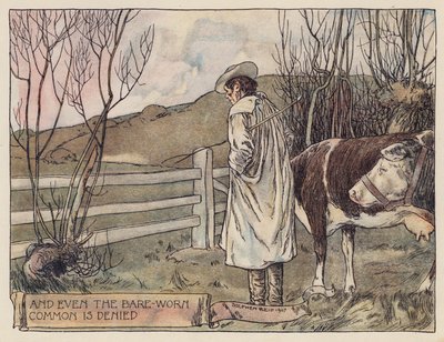 Ilustracja do The Deserted Village autorstwa Olivera Goldsmitha (kolorowa litografia) autorstwa Stephen Reid