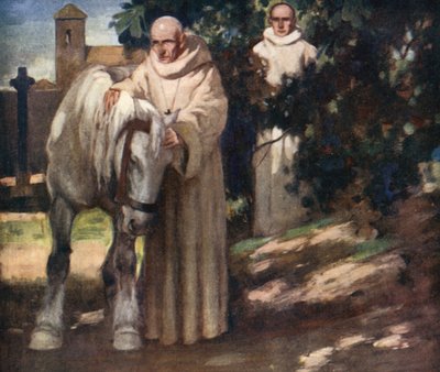 Święty Kolumba i Biały Koń (kolor lito) autorstwa Stephen Reid