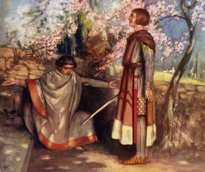 Święty Giovanni Gualberto i Morderca (kolor lito) autorstwa Stephen Reid