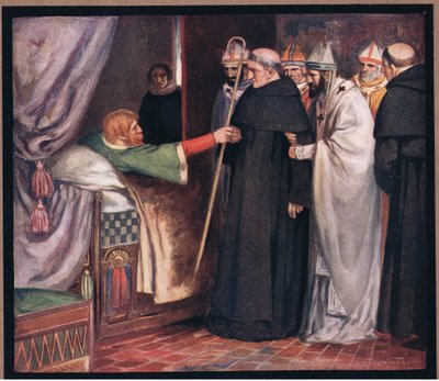 St Anzelm odmawia arcybiskupstwa (kolor lito) autorstwa Stephen Reid