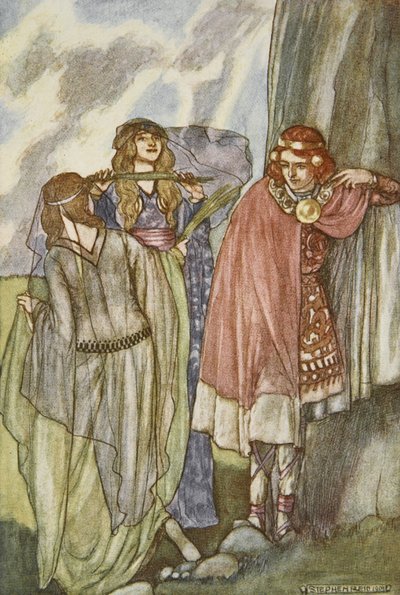 The Fairy Swan-Maidens, ilustracja z „Cuchulain, The Hound of Ulster” Eleanor Hull (1860-1935) autorstwa Stephen Reid