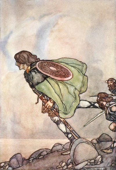 „Przebiegali go przez wzgórza i równiny”, ok. 1910. autorstwa Stephen Reid