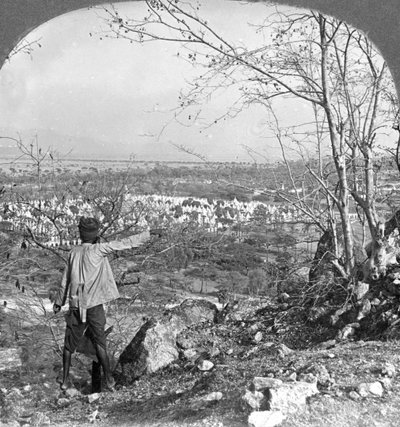 Ogólny widok na 450 pagód ze wzgórza Mandalay, Birma, 1908 autorstwa Stereo Travel Co