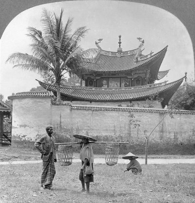 Malowniczy chiński dom Jossa, Bhamo, Birma, 1908 autorstwa Stereo Travel Co