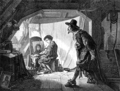 Młody Rubens zaskoczony przez swojego mistrza, Van Noorta, 1875. autorstwa Steven Arad Allen