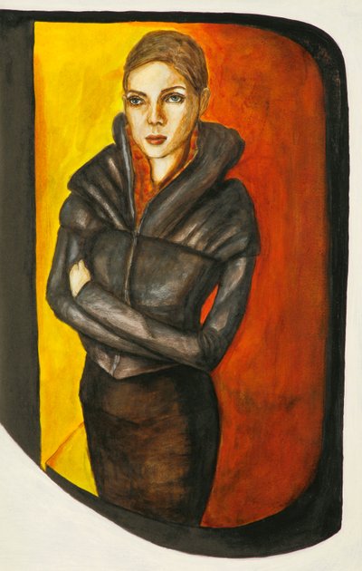 On Her Watch, 2012 (pióro i atrament na papierze) autorstwa Stevie Taylor
