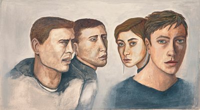Co się dzieje ? 2017 (ołówek, długopis i tusze oraz pranie na papierze) autorstwa Stevie Taylor