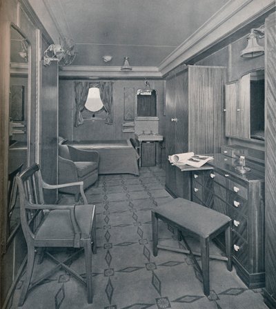 Mieszkania w strefie pierwszej klasy na pokładzie Cesarzowej Wielkiej Brytanii, 1931 autorstwa Stewart Bale Limited