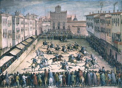 Pojedynek konny na Piazza Santa Croce, 1561-1562 autorstwa Stradanus