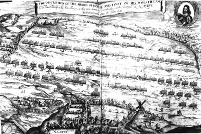 The Description of the Armies of Horse and Foot of his Majesties at the Battle of Naseby, 14th June 1645, po raz pierwszy opublikowany w "Anglia Rediviva" przez Joshua Sprigge w 1647 r. autorstwa Streeter