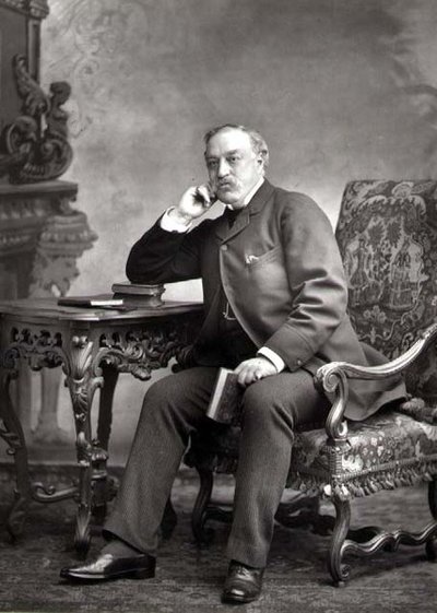 Edmund Yates (1831-94), dziennikarz i powieściopisarz, fotografia portretowa (zdjęcie czarno-białe) autorstwa Studio Walery