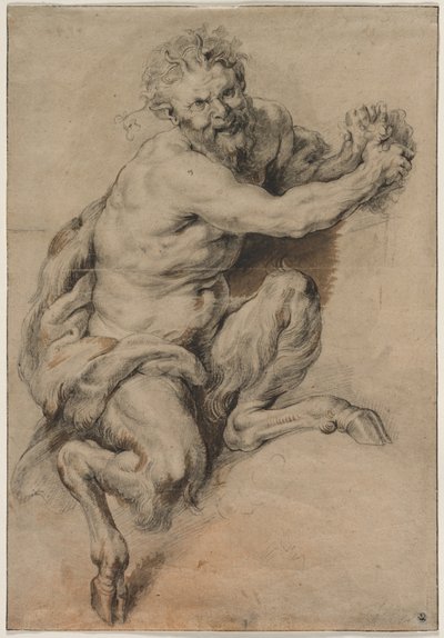 Faun chwytający kiść winogron autorstwa Studio of Peter Paul Rubens