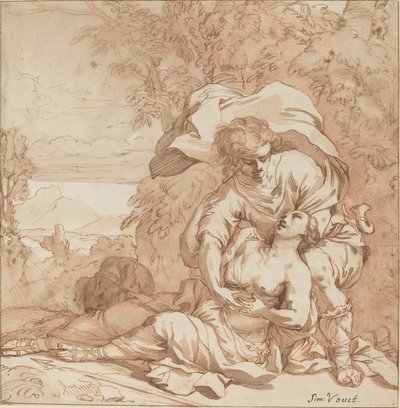 Prokrys i Cefalus (?) autorstwa Studio of Simon Vouet
